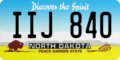 ND license plate IIJ840