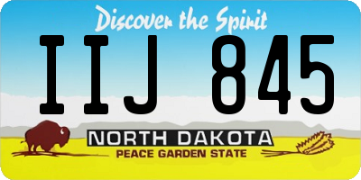 ND license plate IIJ845
