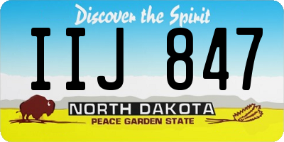 ND license plate IIJ847