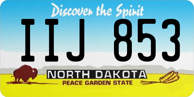 ND license plate IIJ853