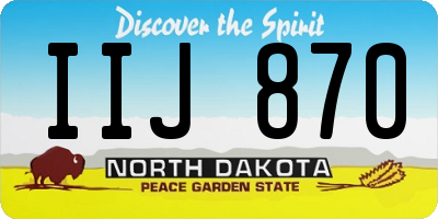 ND license plate IIJ870