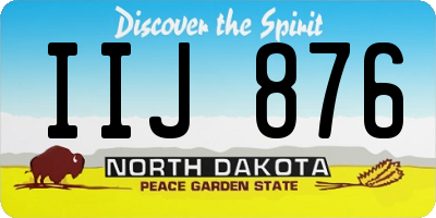 ND license plate IIJ876