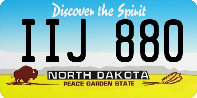 ND license plate IIJ880