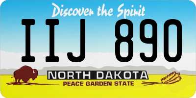 ND license plate IIJ890