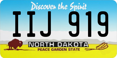 ND license plate IIJ919