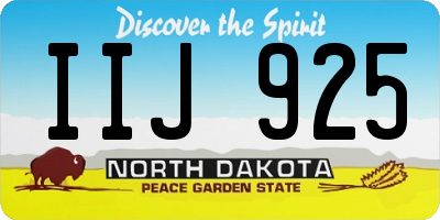 ND license plate IIJ925