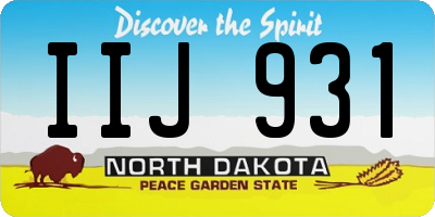 ND license plate IIJ931
