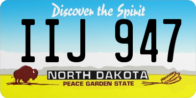 ND license plate IIJ947