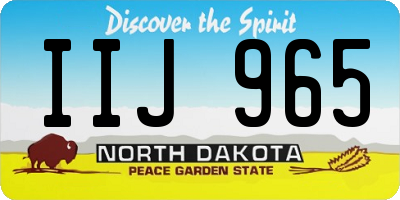 ND license plate IIJ965