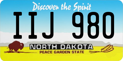 ND license plate IIJ980