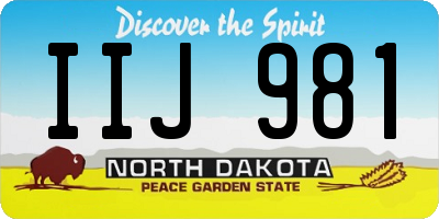 ND license plate IIJ981