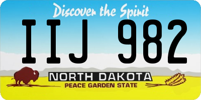 ND license plate IIJ982