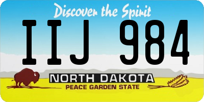 ND license plate IIJ984
