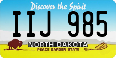 ND license plate IIJ985