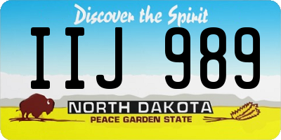 ND license plate IIJ989