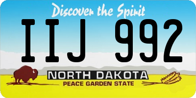 ND license plate IIJ992