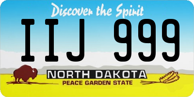 ND license plate IIJ999