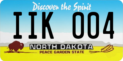 ND license plate IIK004