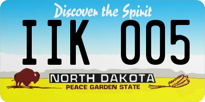 ND license plate IIK005