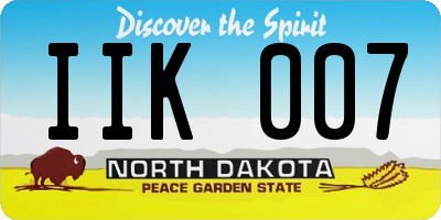 ND license plate IIK007