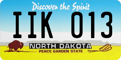ND license plate IIK013