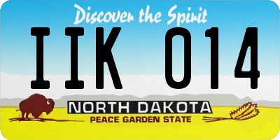 ND license plate IIK014