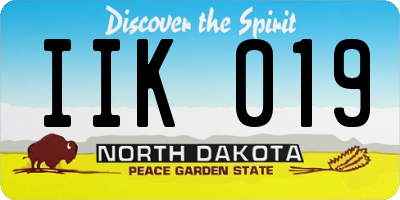 ND license plate IIK019