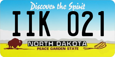 ND license plate IIK021