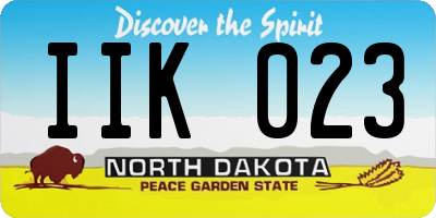 ND license plate IIK023