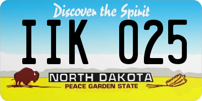 ND license plate IIK025