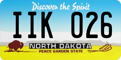 ND license plate IIK026