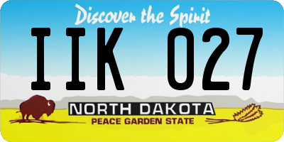ND license plate IIK027