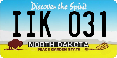 ND license plate IIK031