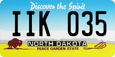 ND license plate IIK035