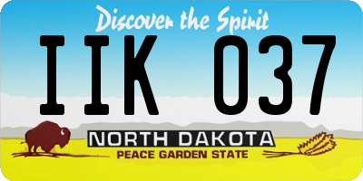 ND license plate IIK037