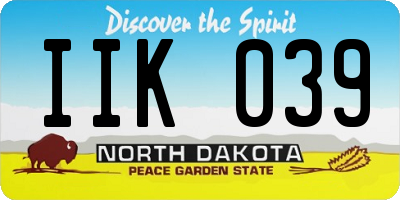 ND license plate IIK039