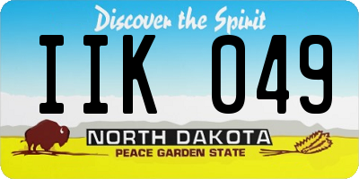 ND license plate IIK049