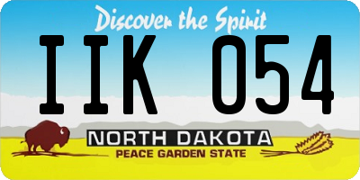 ND license plate IIK054
