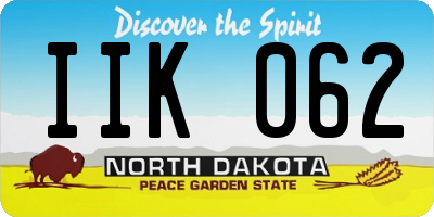 ND license plate IIK062