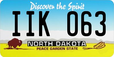 ND license plate IIK063