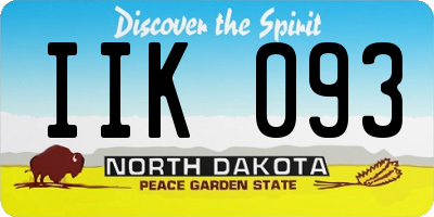 ND license plate IIK093
