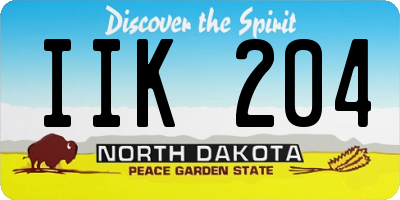ND license plate IIK204