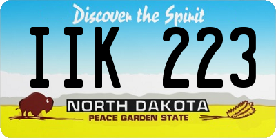 ND license plate IIK223