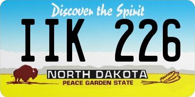 ND license plate IIK226