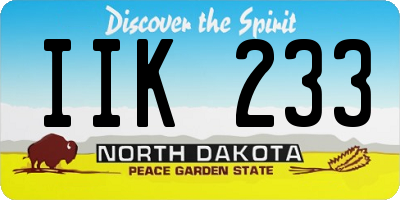 ND license plate IIK233