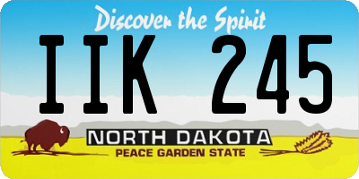 ND license plate IIK245