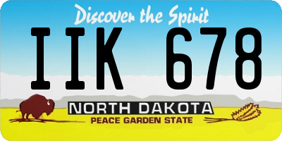 ND license plate IIK678