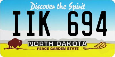 ND license plate IIK694