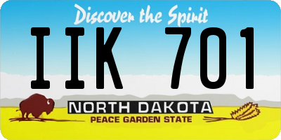 ND license plate IIK701