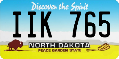 ND license plate IIK765